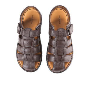 Obermain Sandal Pria Straps Frankie Sergio In Dark Brown