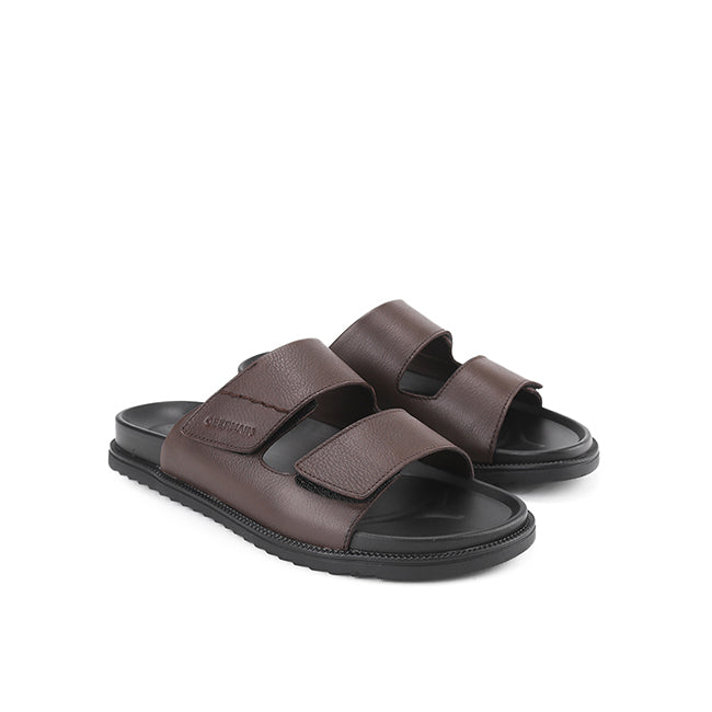 Obermain Sandal Pria Straps Elgan Rico In Dark Brown