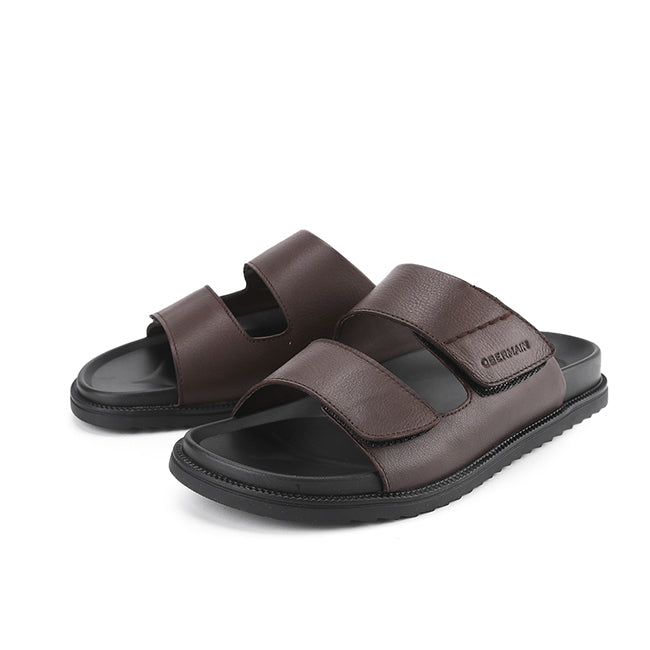 Obermain Sandal Pria Straps Elgan Rico In Dark Brown