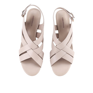 Obermain Sandal Wanita Heels Poppy Clarine In Taupe