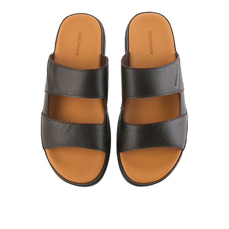 Evan Matteo Slide in Tumbled Leather