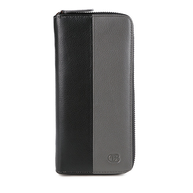 Obermain Aksesoris Short Wallet Pria Baylor Long Zip Wallet In Black/Grey