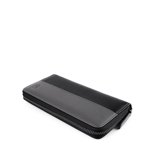 Obermain Aksesoris Short Wallet Pria Baylor Long Zip Wallet In Black/Grey