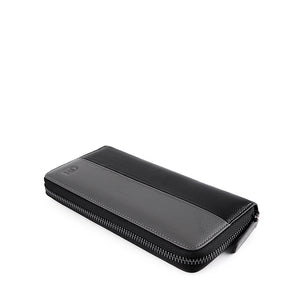 Obermain Aksesoris Short Wallet Pria Baylor Long Zip Wallet In Black/Grey