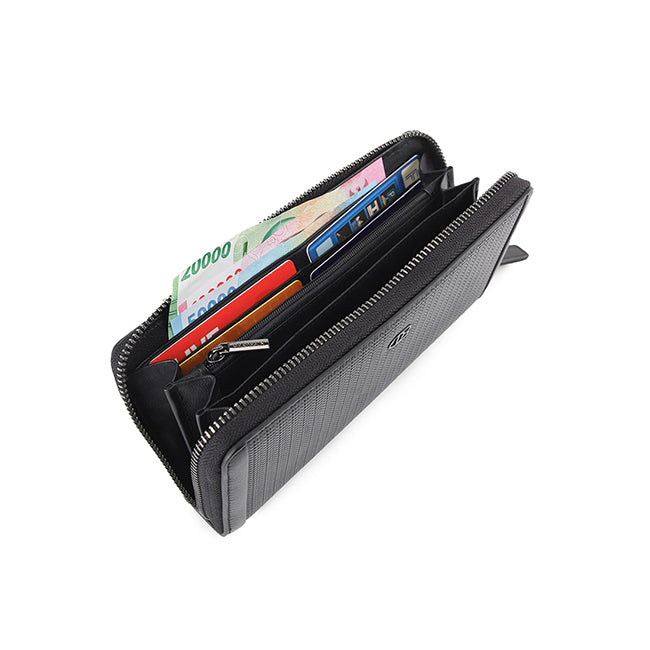 Greyson Long Zip Wl-Rfid In Black