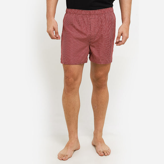 Obermain Pakaian Underwear Pria Woven Boxer In Red