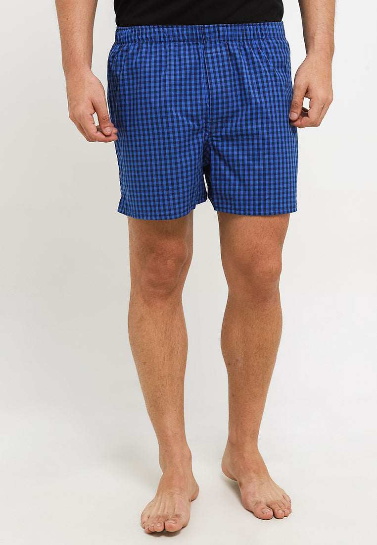 Obermain Pakaian Underwear Pria Woven Boxer In Blue