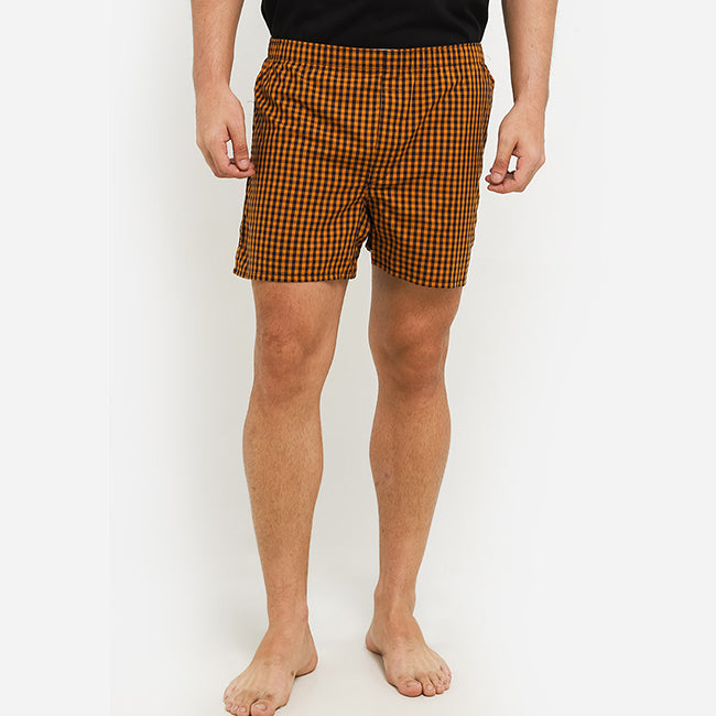 Obermain Pakaian Underwear Pria Woven Boxer In Orange