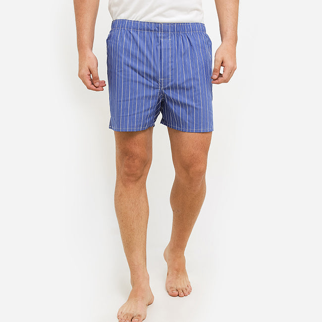 Obermain Pakaian Underwear Pria Woven Boxer In Dark Blue