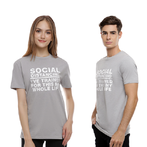 Obermain Pakaian Kaos Unisex Social Tee In Gray 