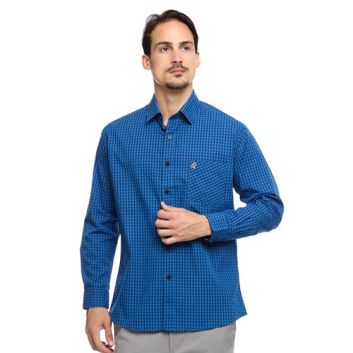 Obermain Pakaian Kemeja Pria Benson Ls In Blue