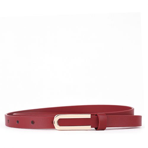 Obermain Accessories Belt Wanita Gillian Ladies Leather Pin In Red