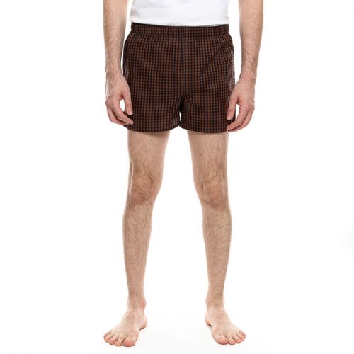 Woven Boxer Plaid In Brown