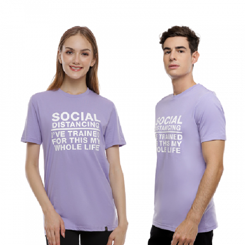 Obermain Pakaian T Shirt Unisex Social Tee In Lilac