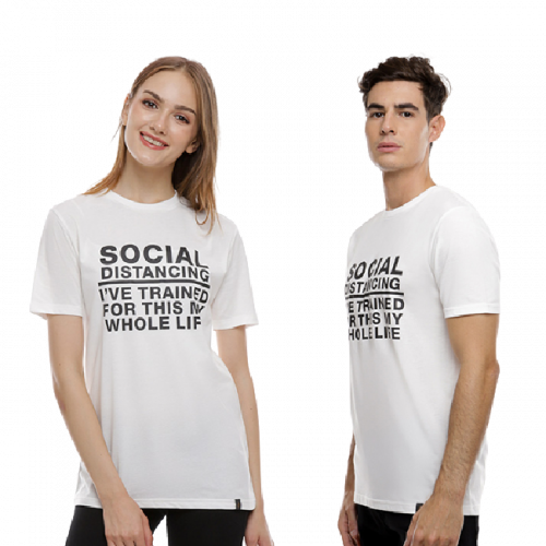 Obermain Pakaian T Shirt Unisex Social Tee In White