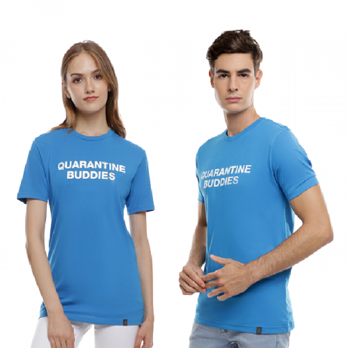 Obermain Pakaian T Shirt Unisex Quarantine Tee In Blue