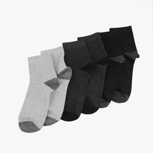 A-Ob Half Sock In Black/Dk Gray/Gray