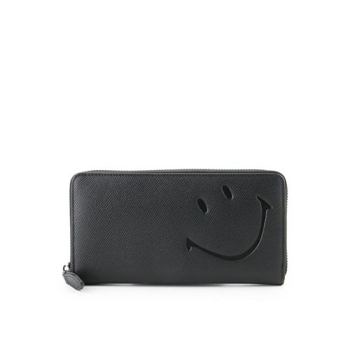 Obermain X Smiley Rose Long Zip Wallet In Black