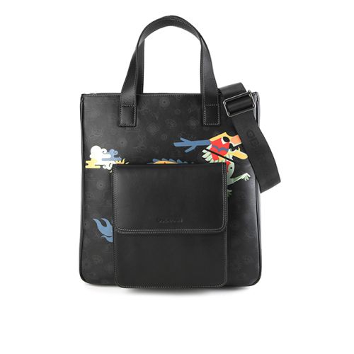 Obermain Bags Pria Tote Bag Dragon Matthew Tote Bag - L In Black 