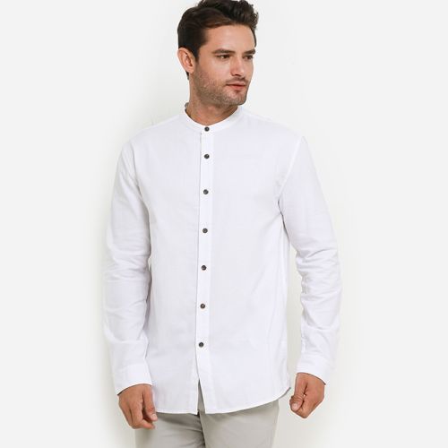 Obermain Pakaian Kemeja Pria Gibran Ls Shirt In White