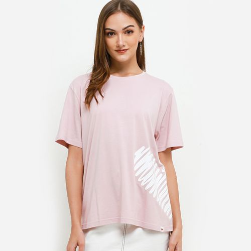 Obermain Pakaian Kaos Wanita Side Down Ss Tee In Pink